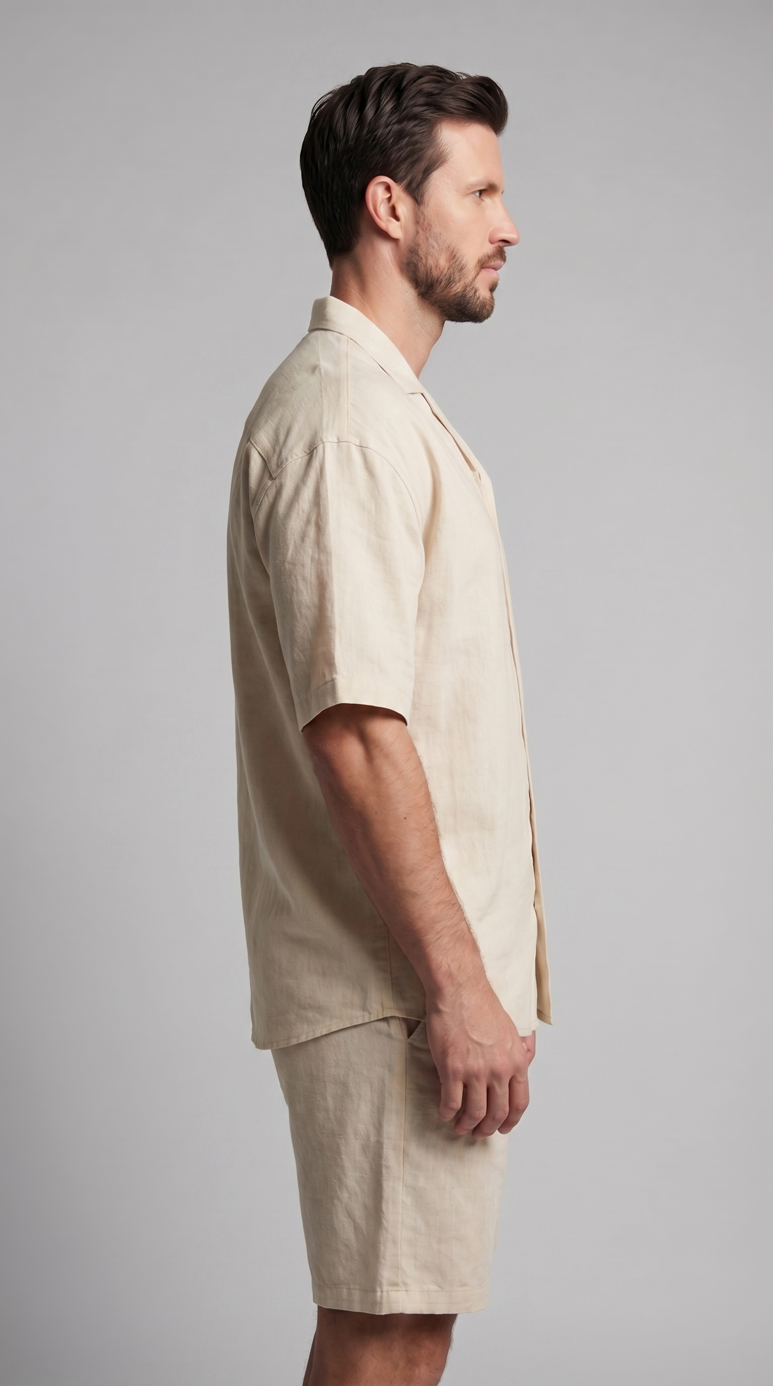 Herren Leinenmix Outfit Set Für Sommer