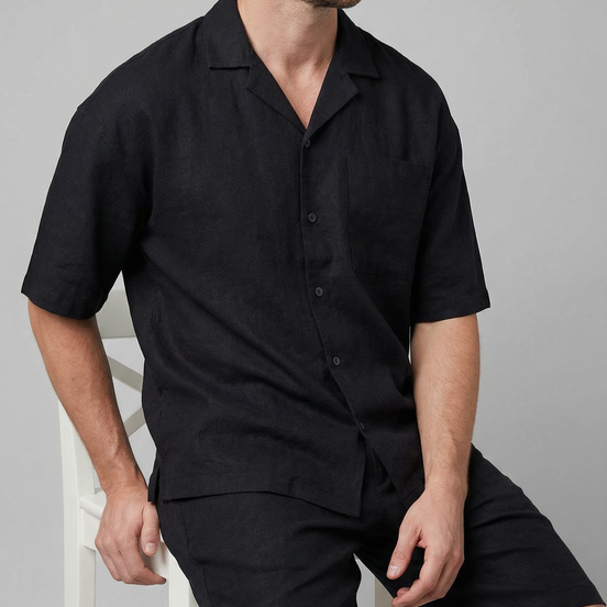 Herren Leinenmix Outfit Set Für Sommer