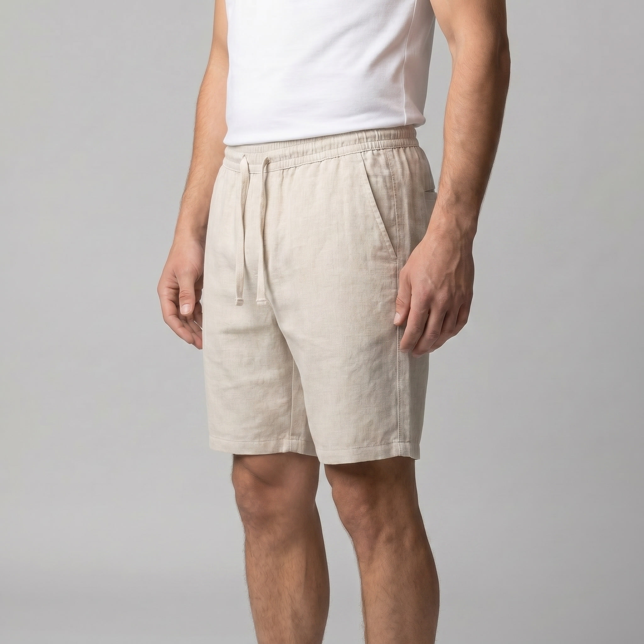 Herren Leinen Freizeitshorts