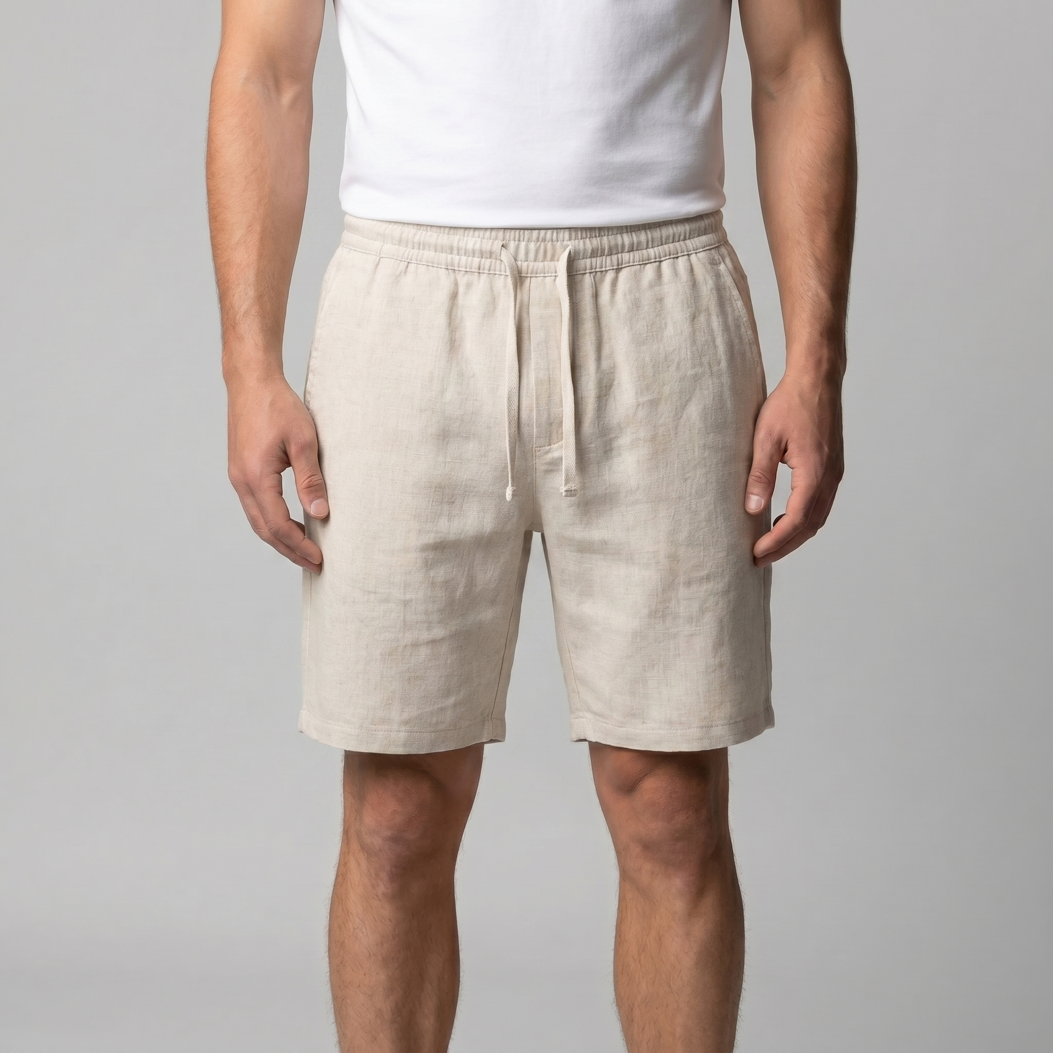Herren Leinen Freizeitshorts