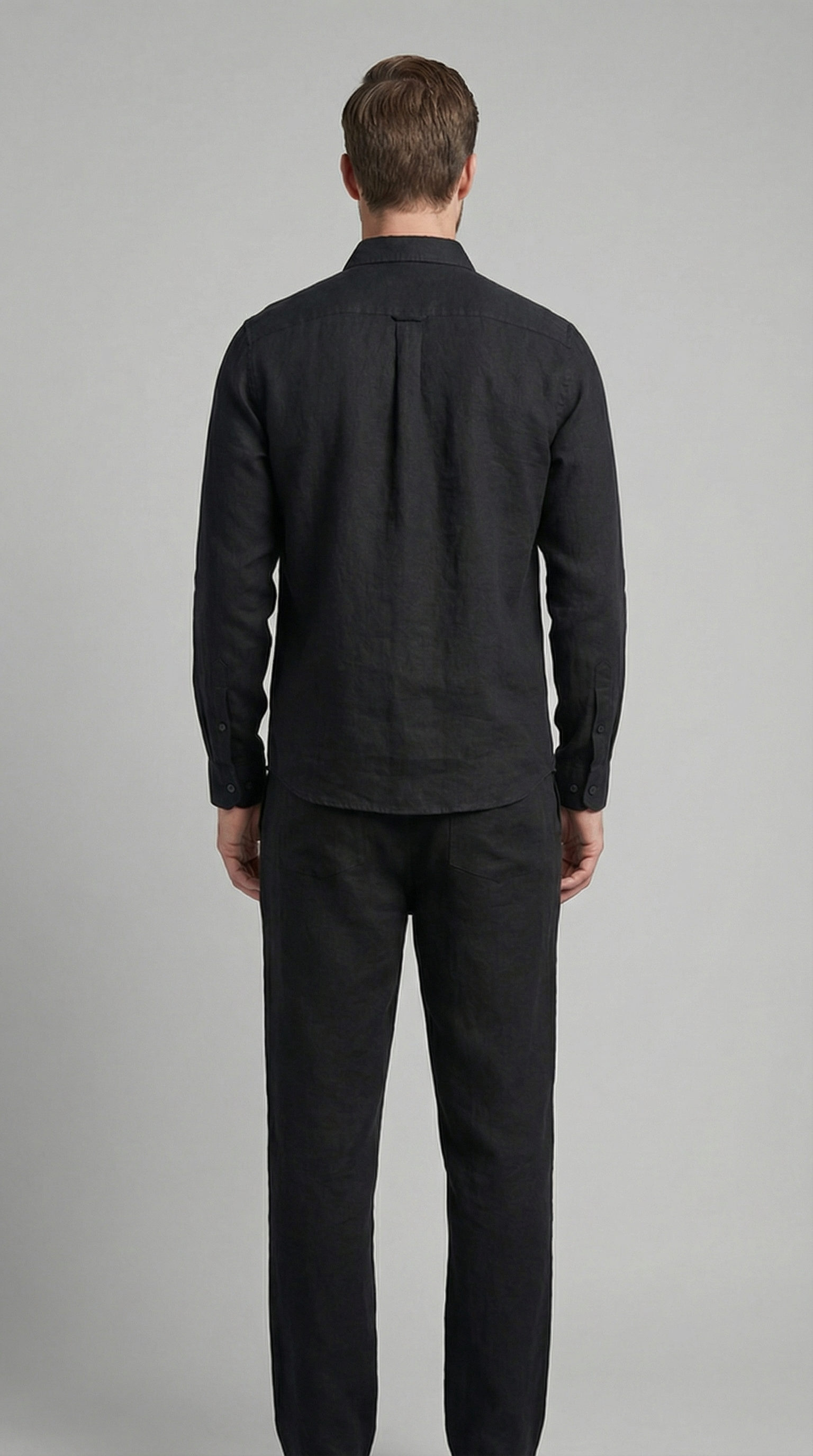Herren Leinen Koordiniertes Set