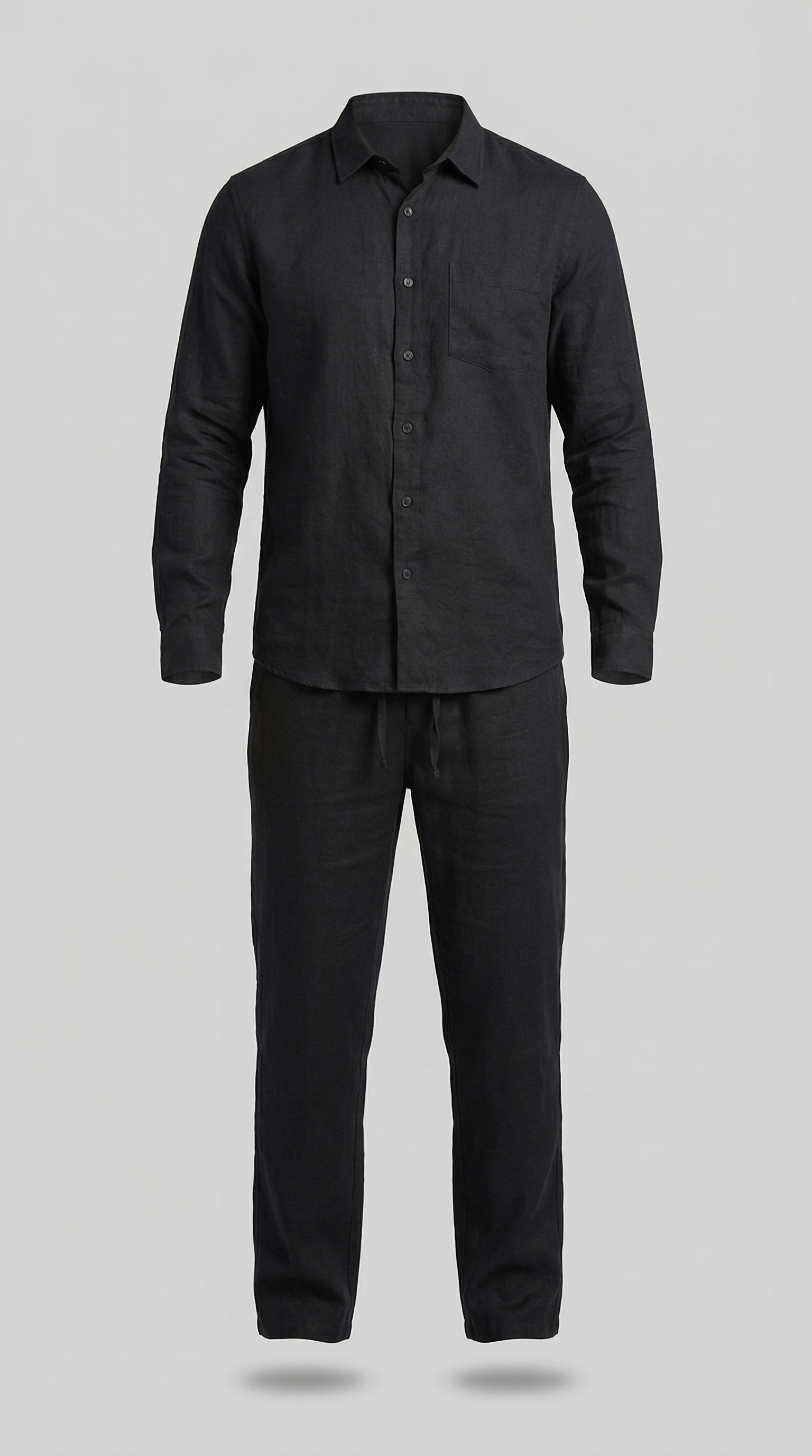 Herren Leinen Koordiniertes Set