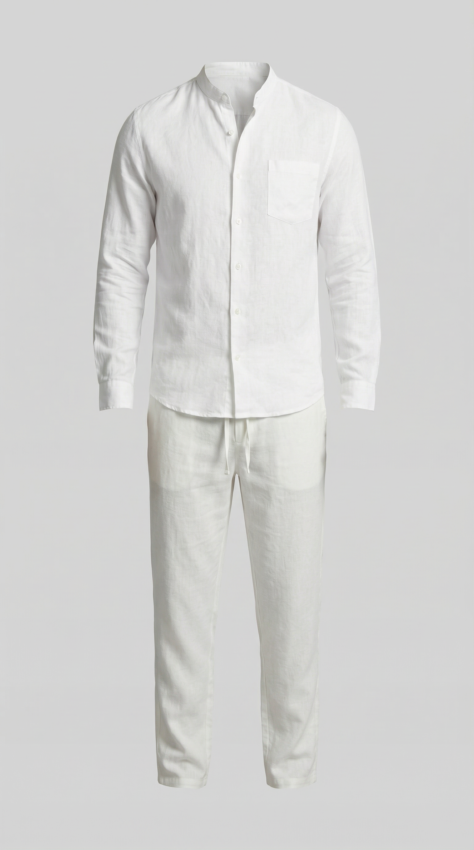 Herren Leinen Koordiniertes Set