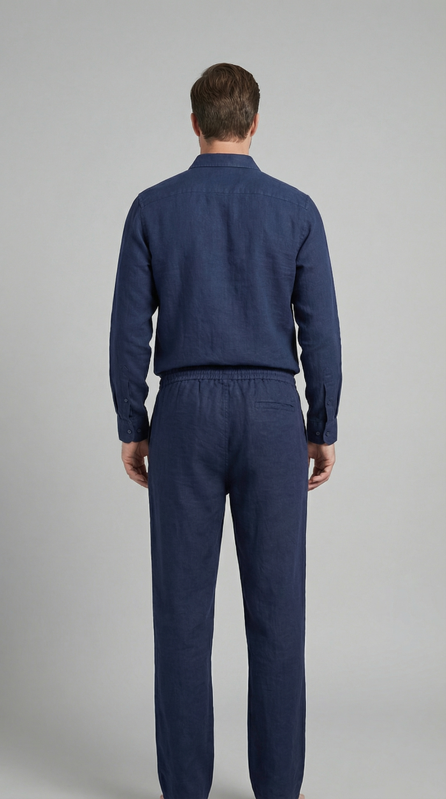 Herren Leinen Koordiniertes Set