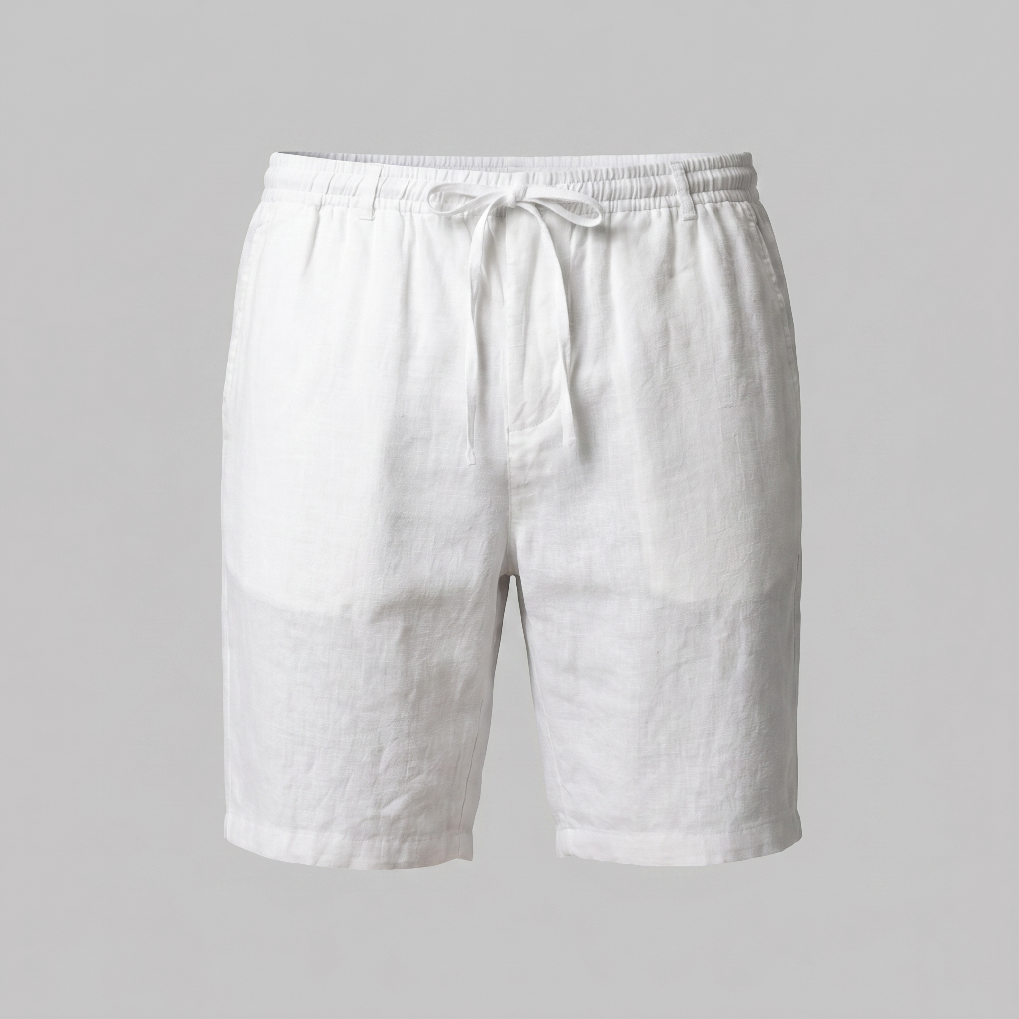 Herren Leinen Shorts Mit Elastischem Kordelzug