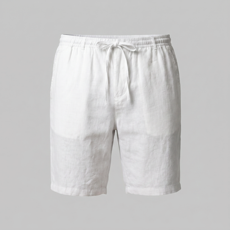 Herren Leinen Shorts Mit Elastischem Kordelzug