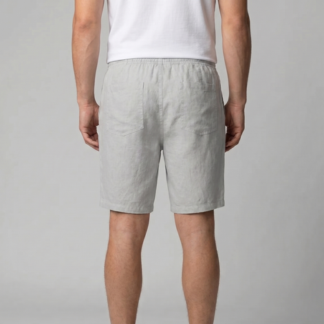 Herren Leinen Shorts Mit Elastischem Kordelzug