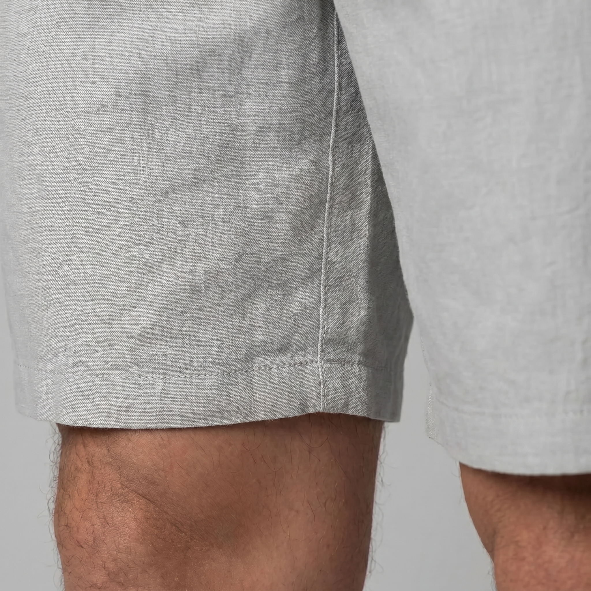 Herren Leinen Shorts Mit Elastischem Kordelzug