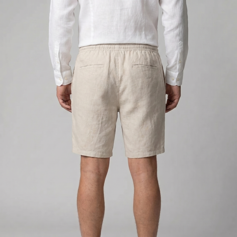 Herren Leinen Shorts Mit Elastischem Kordelzug
