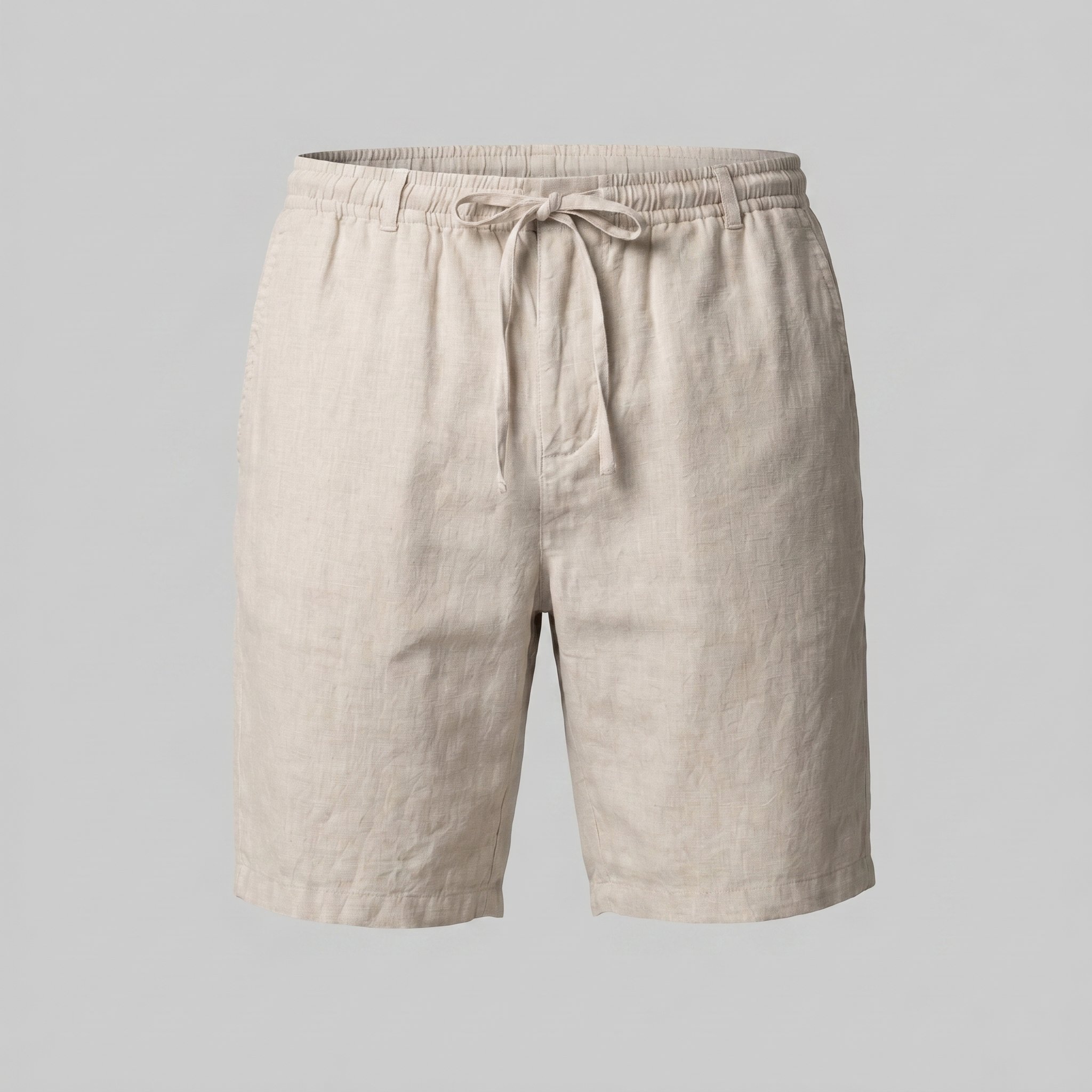 Herren Leinen Shorts Mit Elastischem Kordelzug