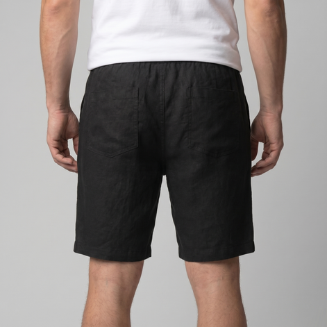 Herren Leinen Shorts Mit Elastischem Kordelzug
