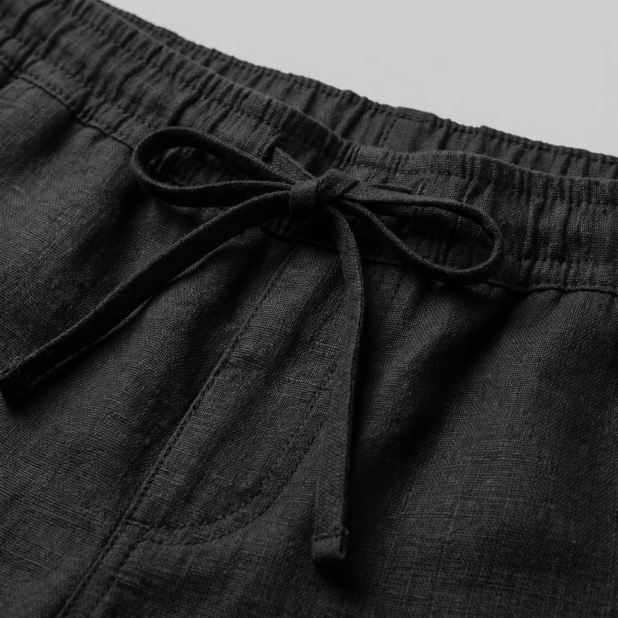 Herren Leinen Shorts Mit Elastischem Kordelzug