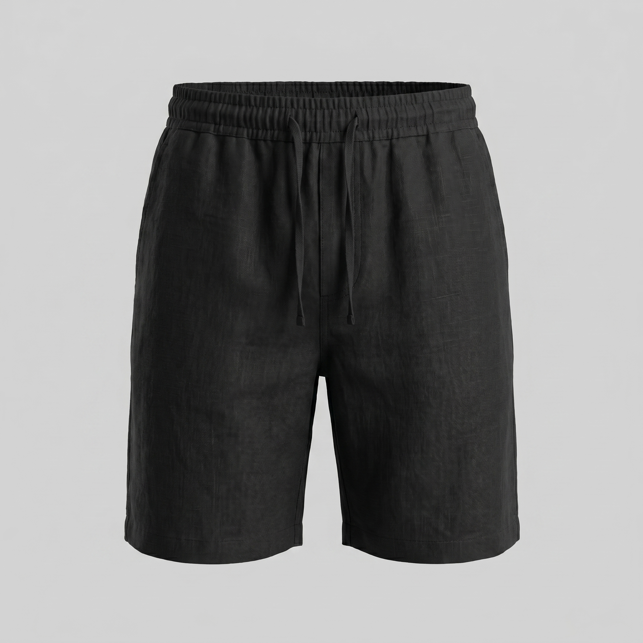 Herren Leinen Shorts Mit Elastischem Kordelzug