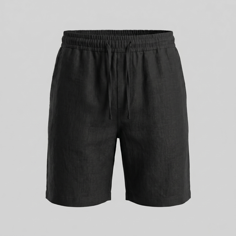 Herren Leinen Shorts Mit Elastischem Kordelzug