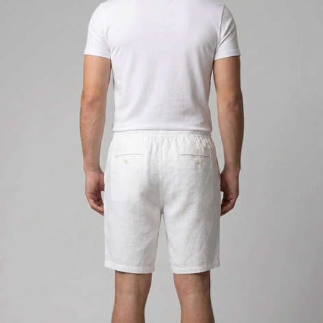 Herren Leinen Shorts Mit Elastischem Kordelzug