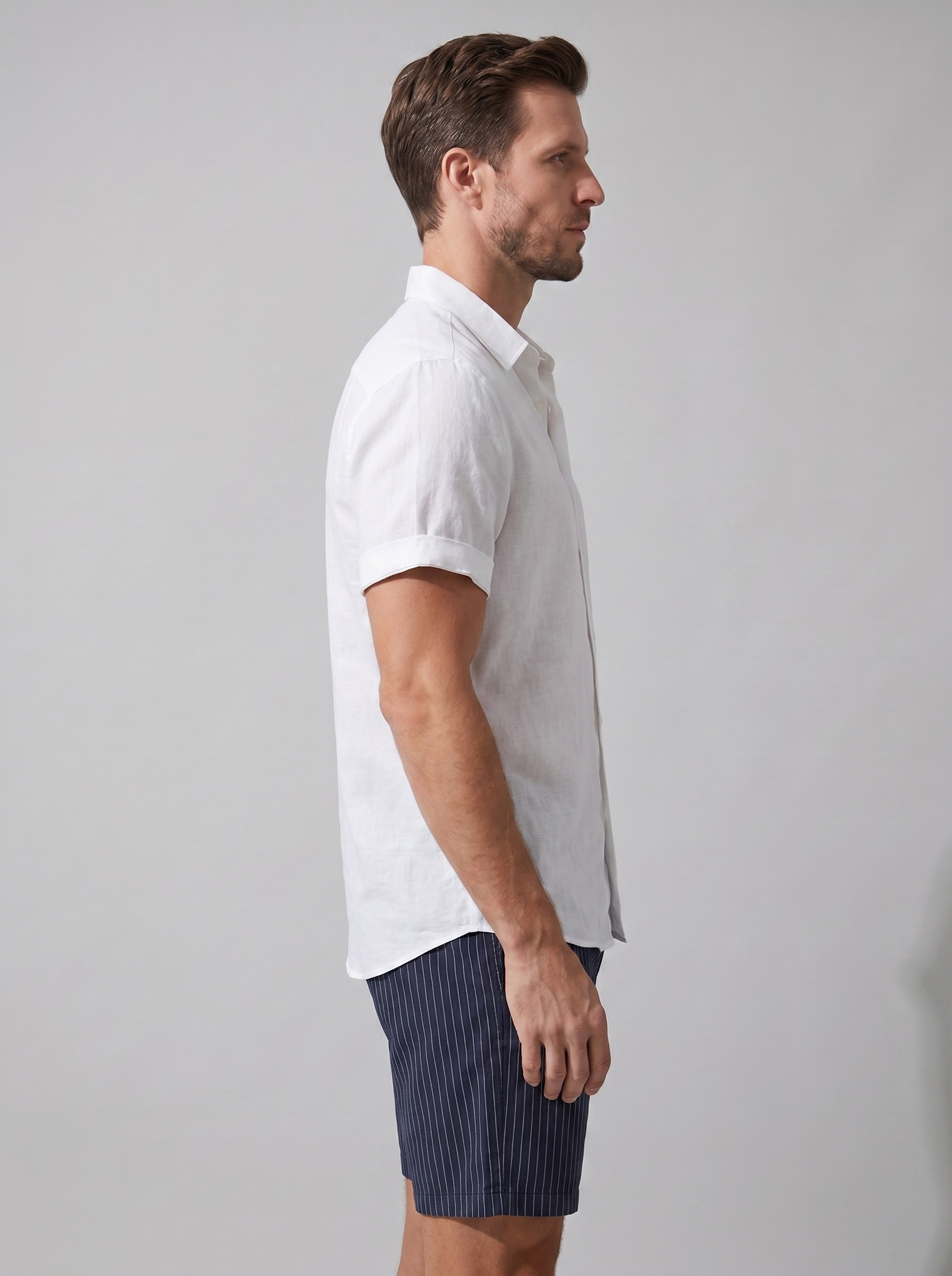 Herren Leinenhemd und Shorts Set