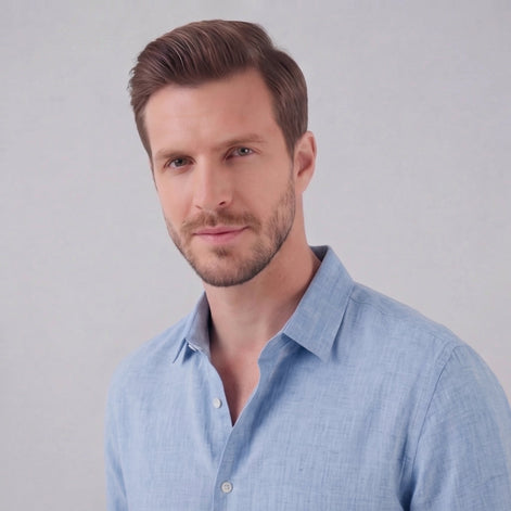 Herren Leinen Kurzarmhemd