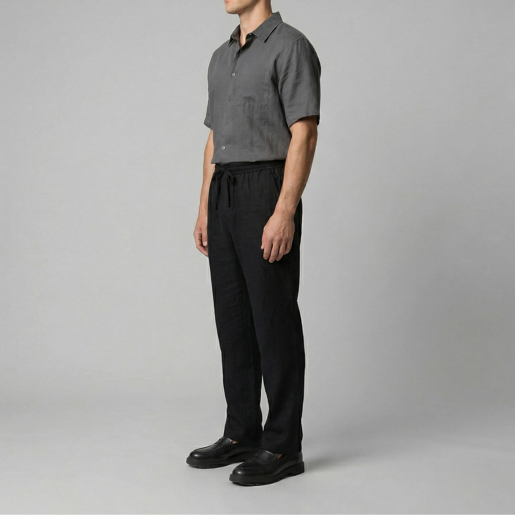 Herren Leinen Slim Fit Hose