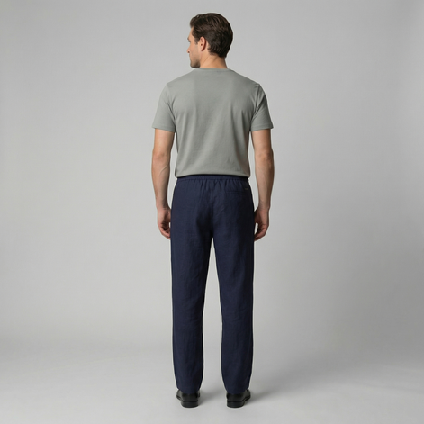 Herren Leinen Slim Fit Hose