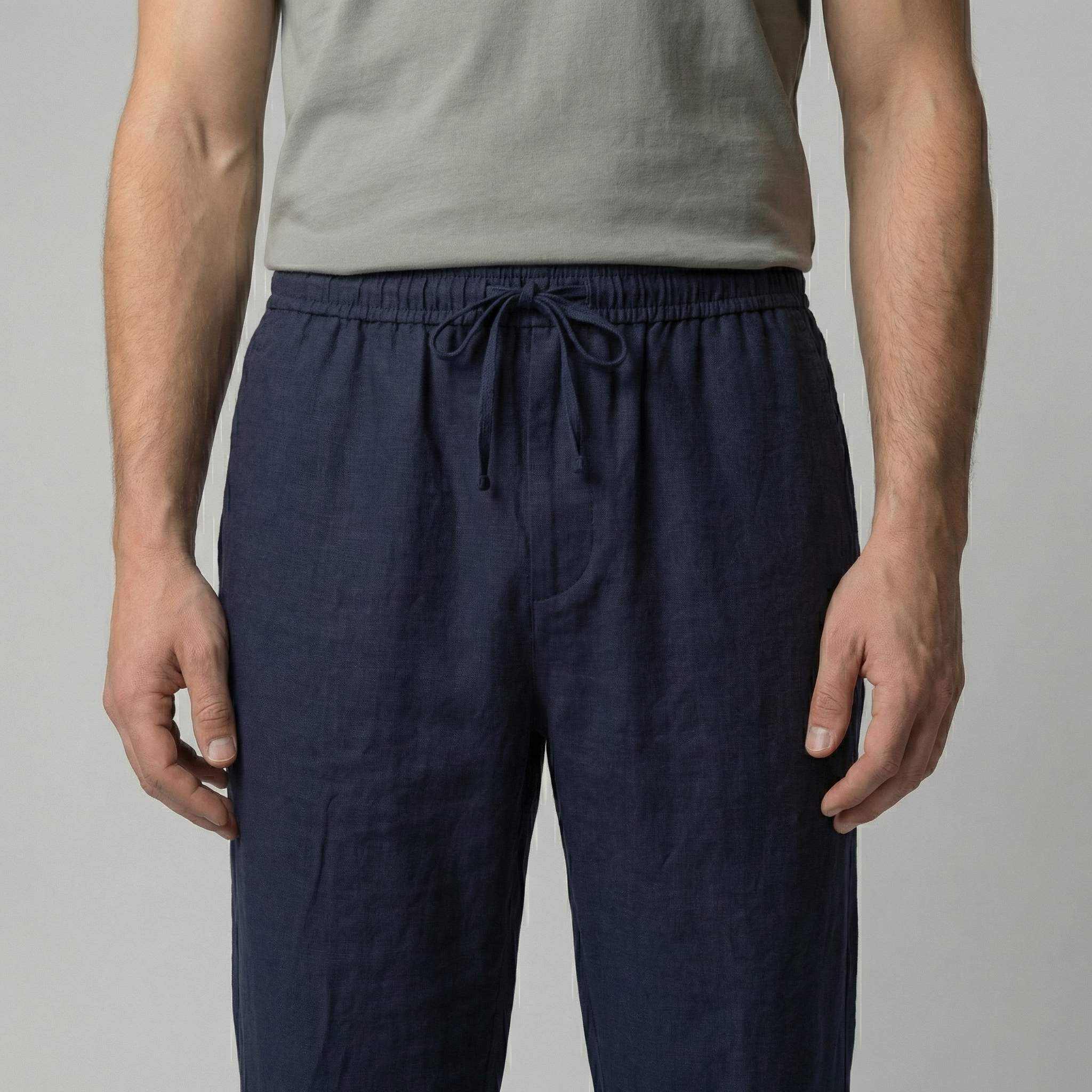 Herren Leinen Slim Fit Hose