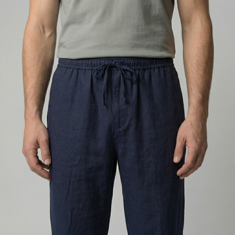 Herren Leinen Slim Fit Hose