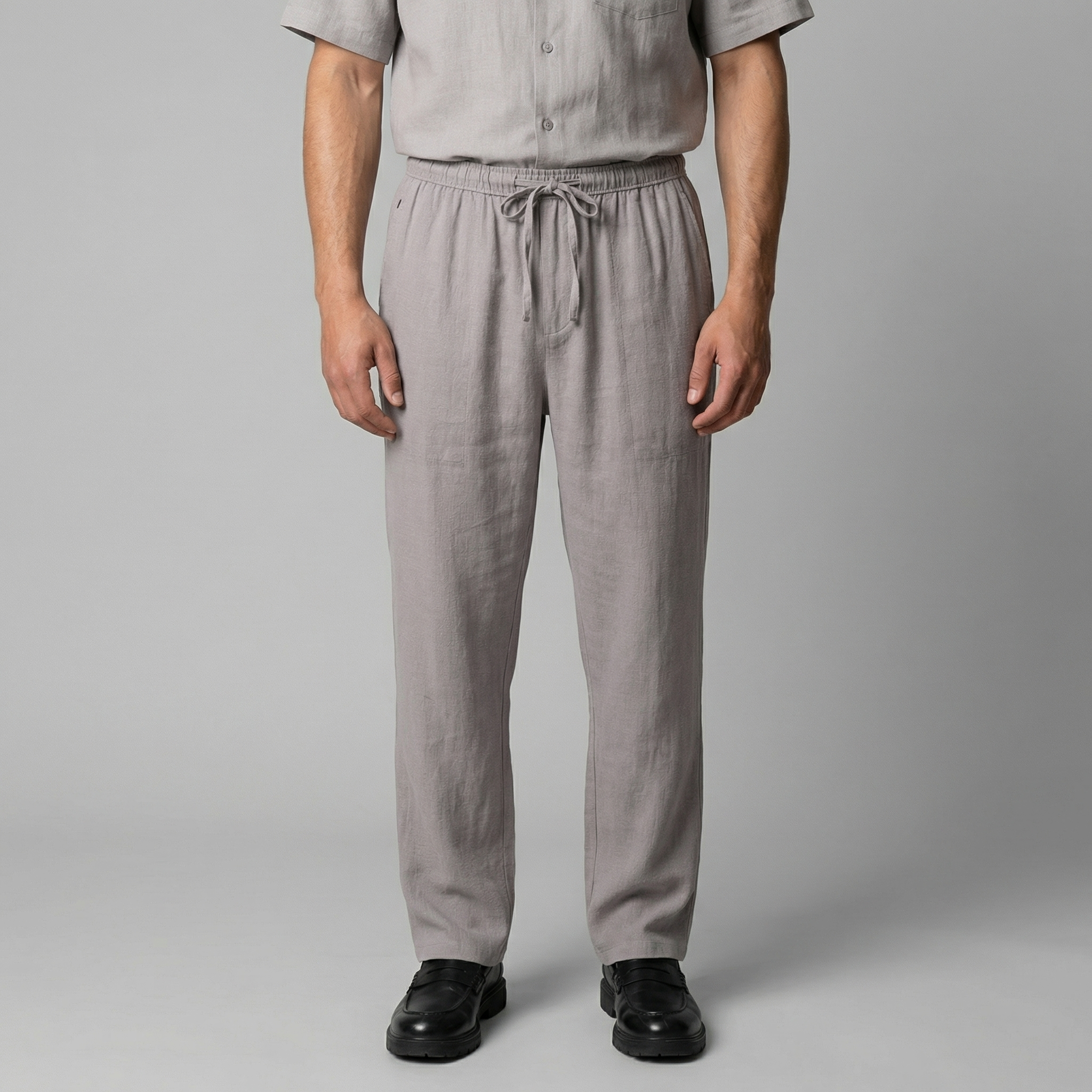 Herren Leinen Slim Fit Hose