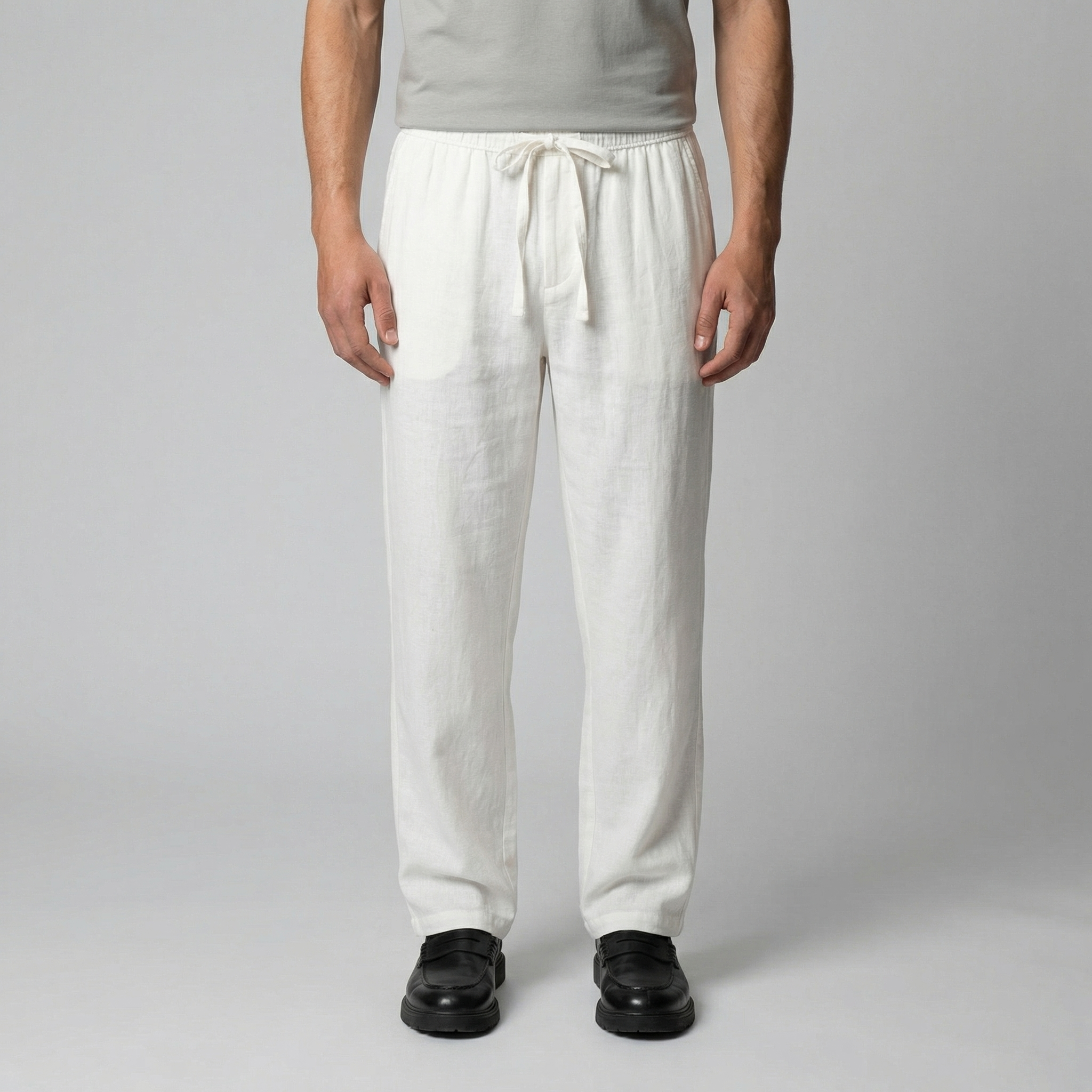 Herren Leinen Slim Fit Hose