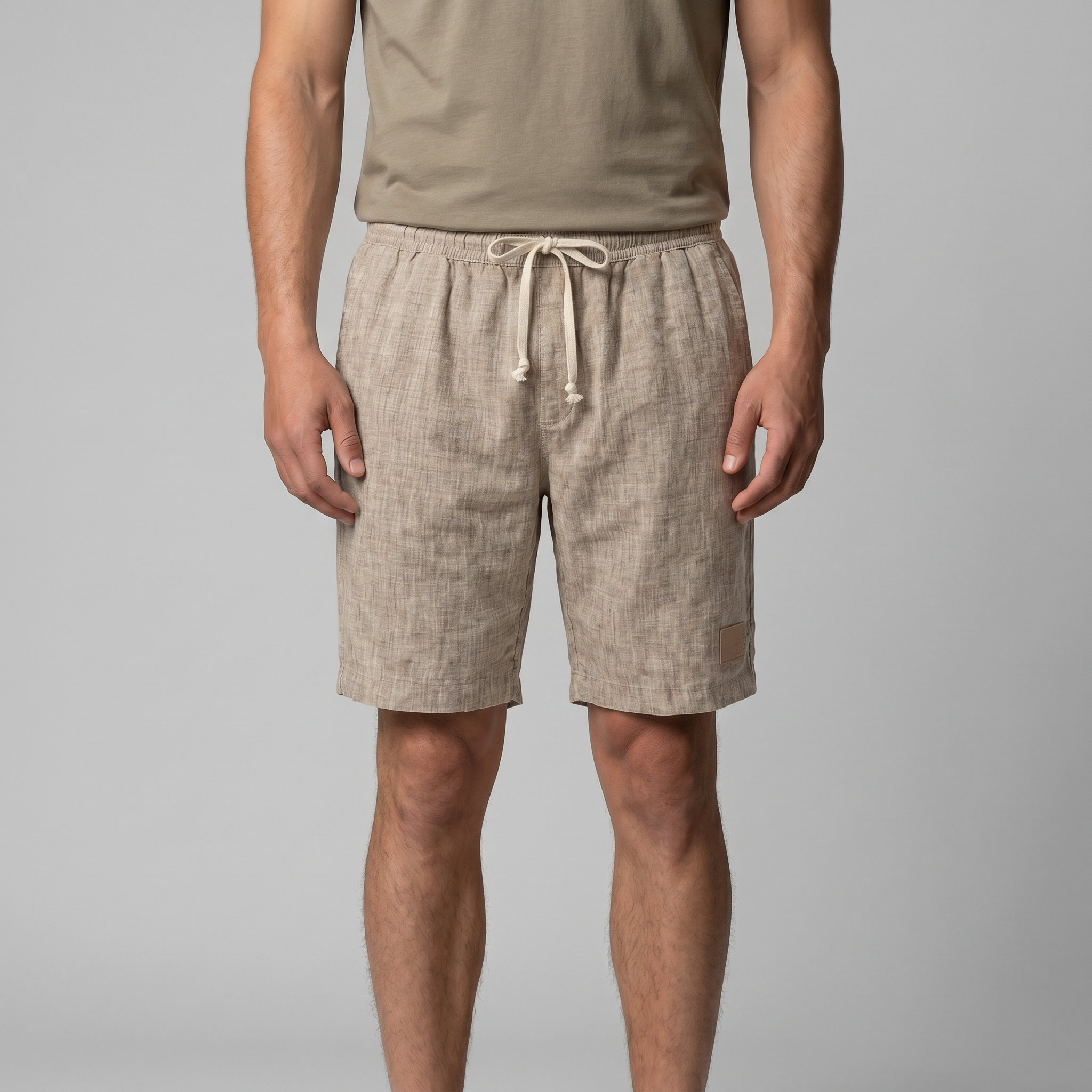 Herren Leinen Sommer Strandshorts