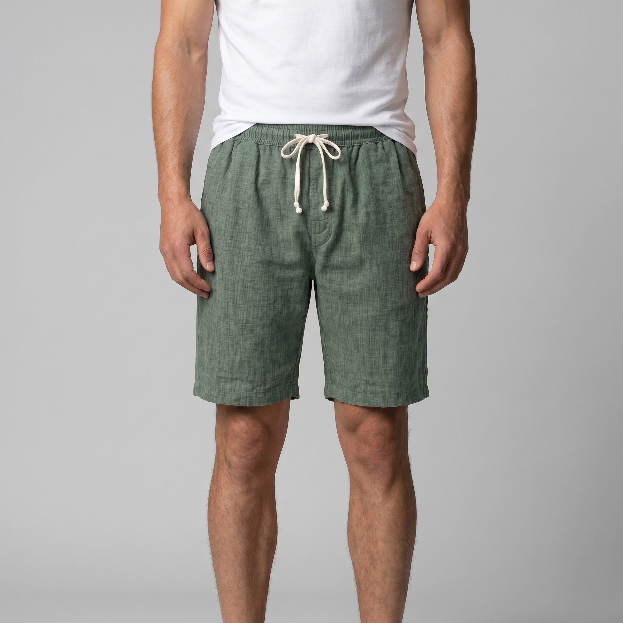 Herren Leinen Sommer Strandshorts