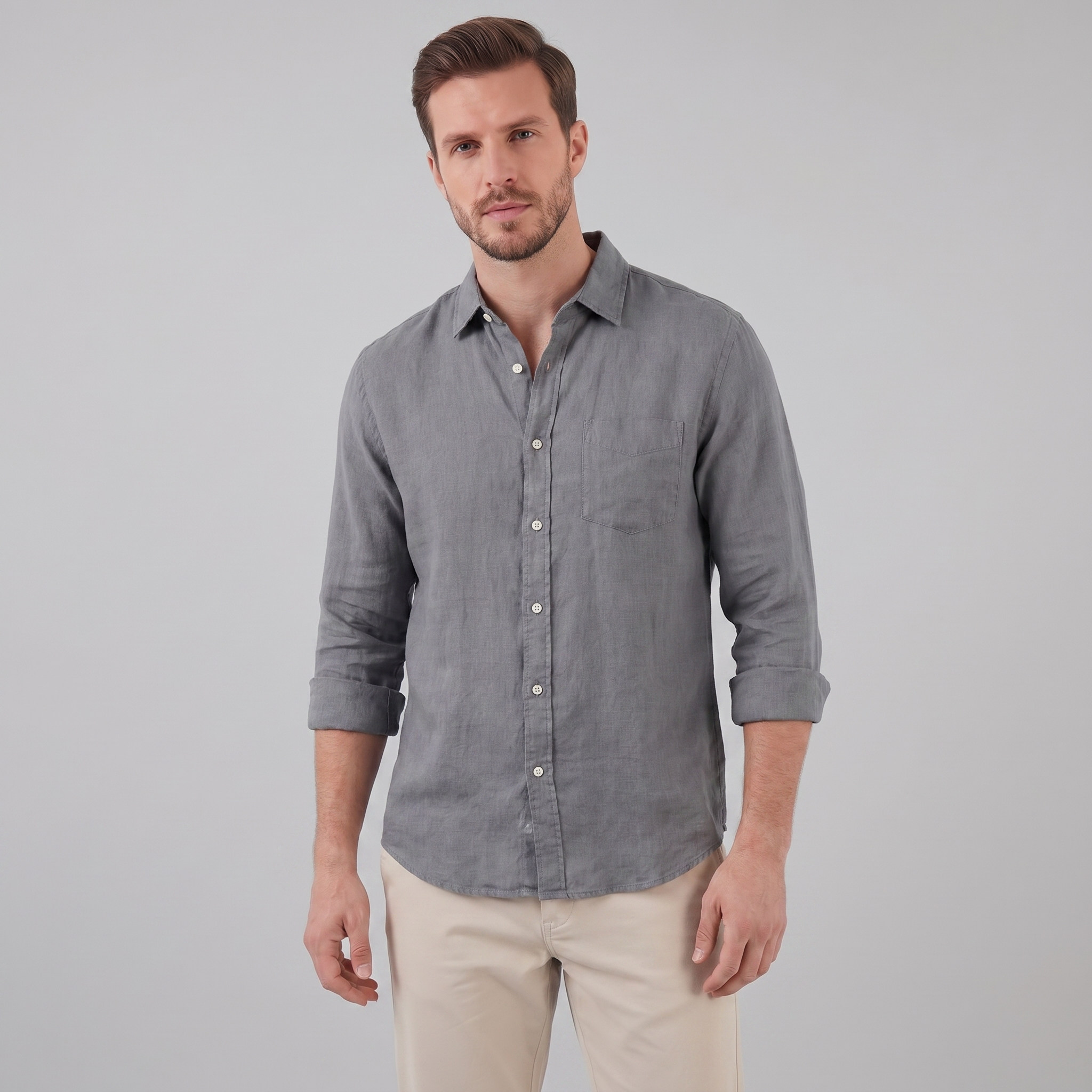 Herren Leinen Sommerhemd