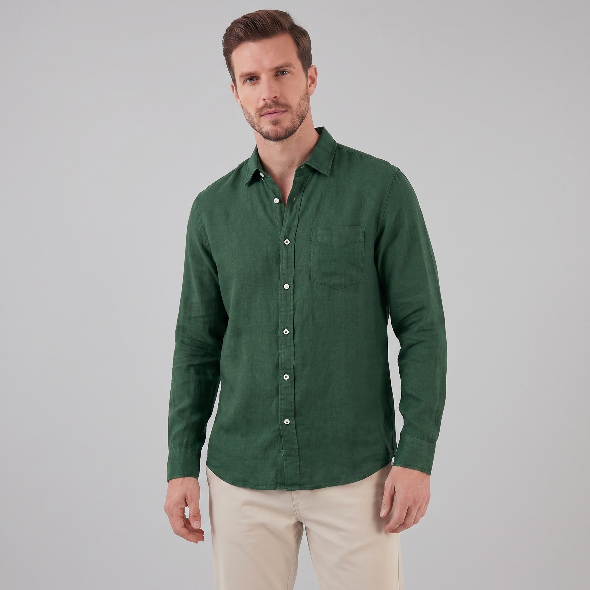 Herren Leinen Sommerhemd