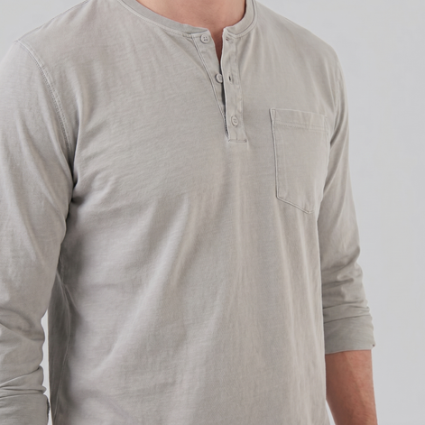 Herren Vintage Langarm Henleyhemd