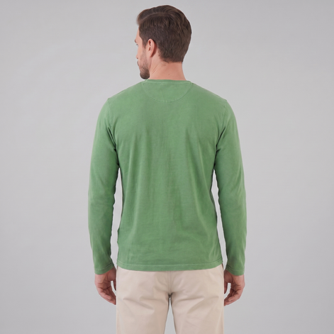 Herren Vintage Langarm Henleyhemd