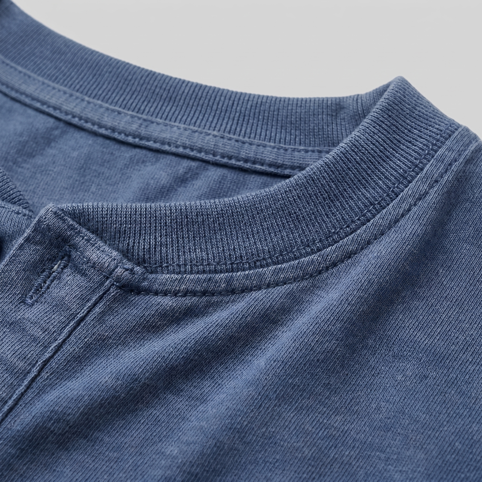 Herren Vintage Langarm Henleyhemd
