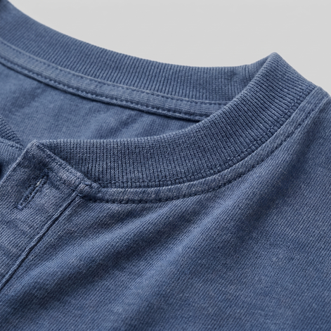 Herren Vintage Langarm Henleyhemd