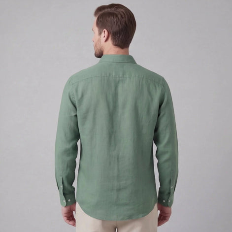 Herren Langarm Leinen Outfit Set