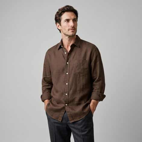 Herren Oversize Langarmhemd