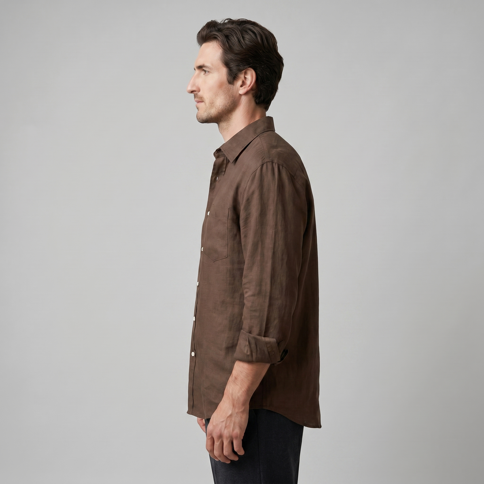 Herren Oversize Langarmhemd