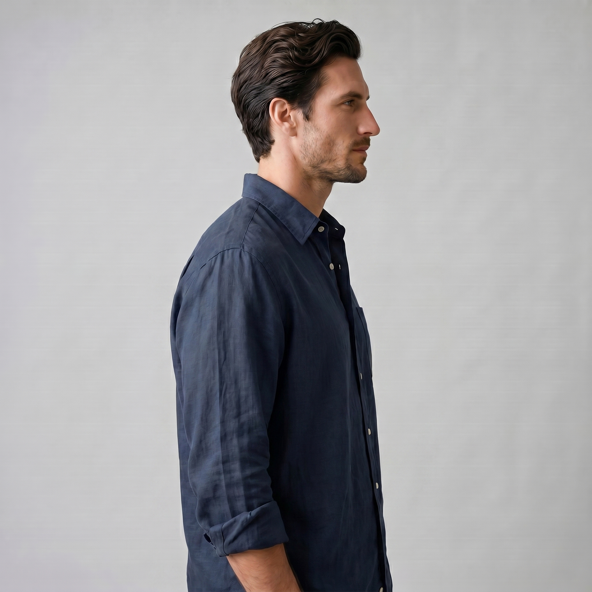 Herren Oversize Langarmhemd