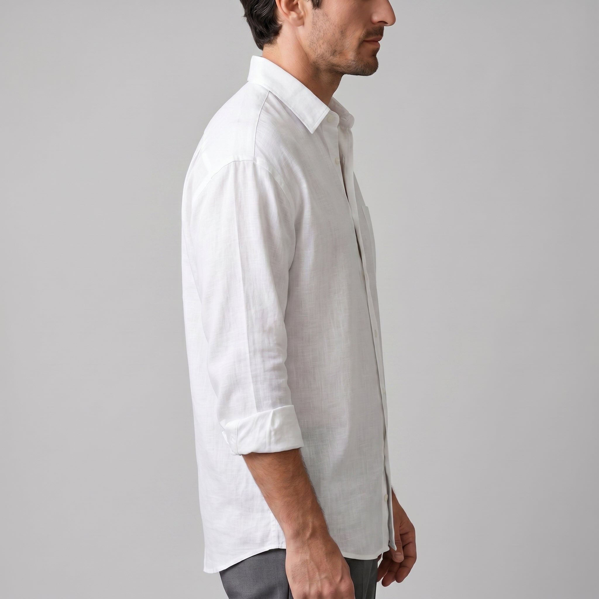 Herren Oversize Langarmhemd