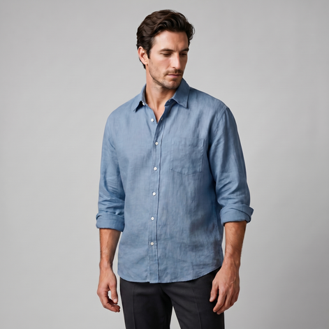 Herren Oversize Langarmhemd