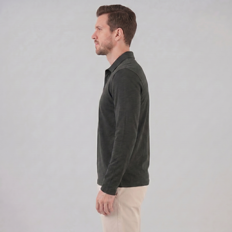 Herren Langarm Poloshirt