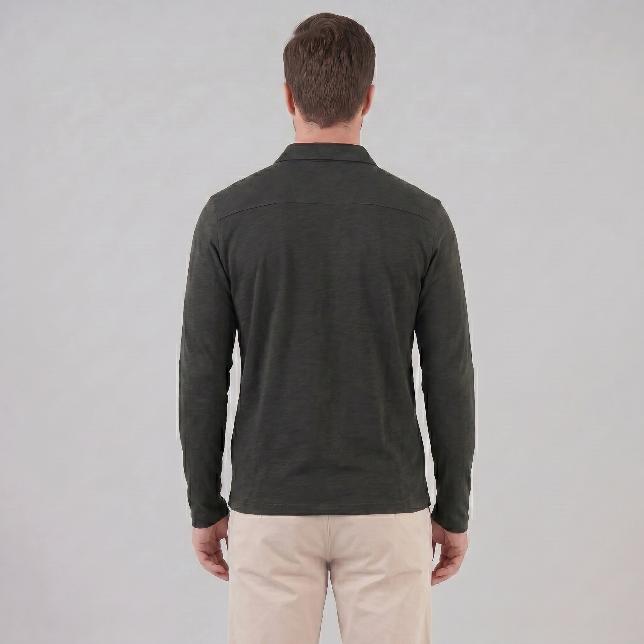 Herren Langarm Poloshirt