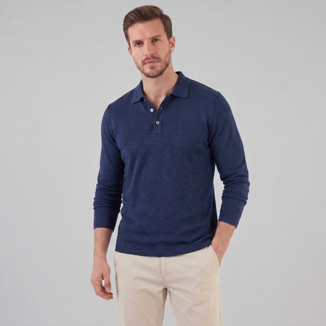 Herren Langarm Poloshirt