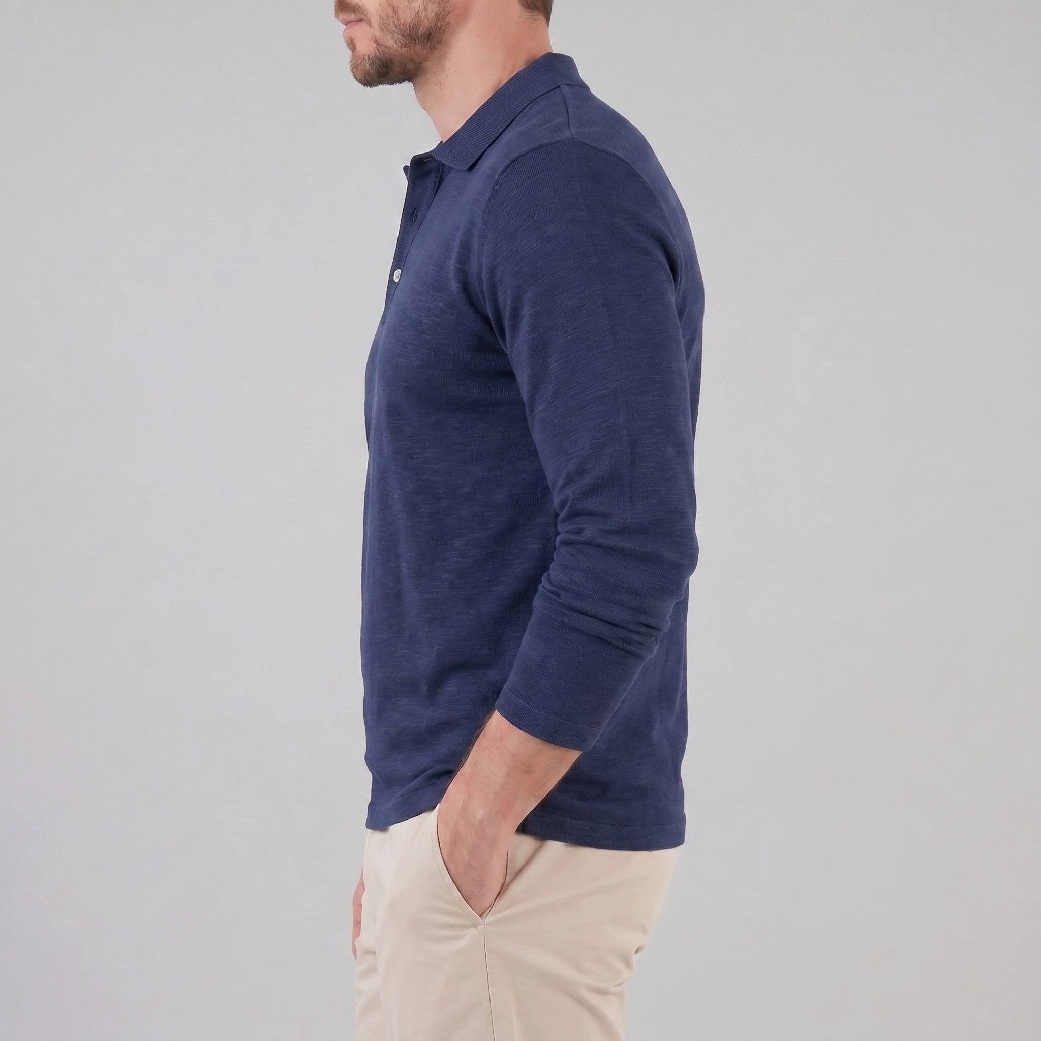 Herren Langarm Poloshirt