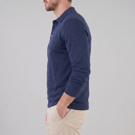 Herren Langarm Poloshirt