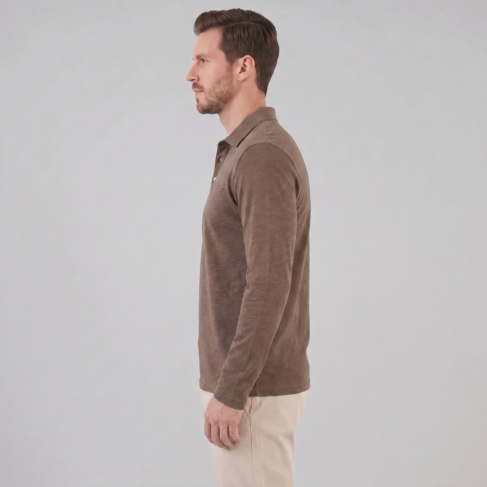 Herren Langarm Poloshirt