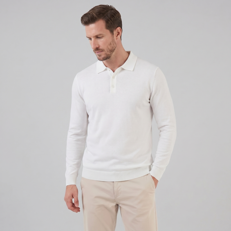 Herren Langarm Poloshirt