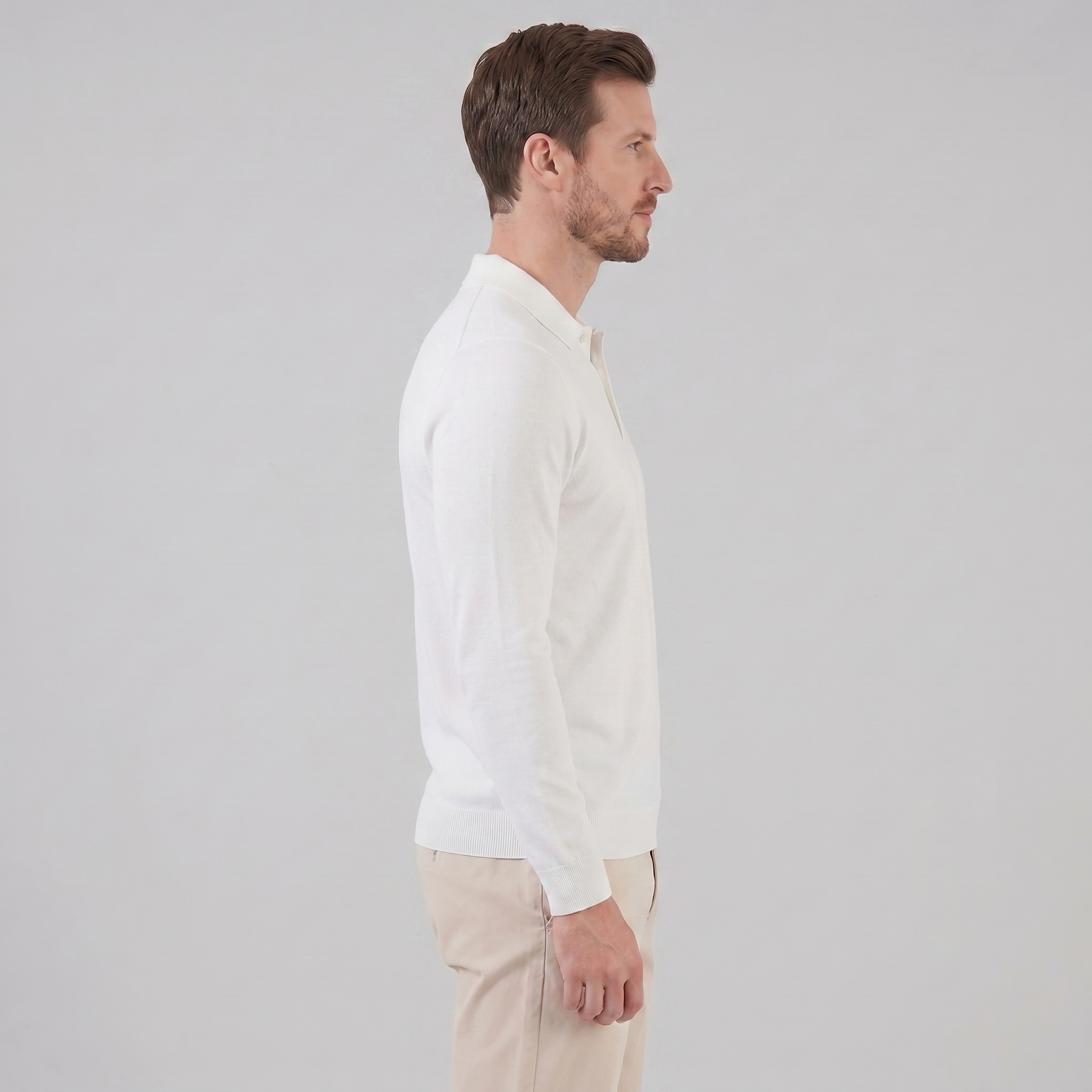 Herren Langarm Poloshirt