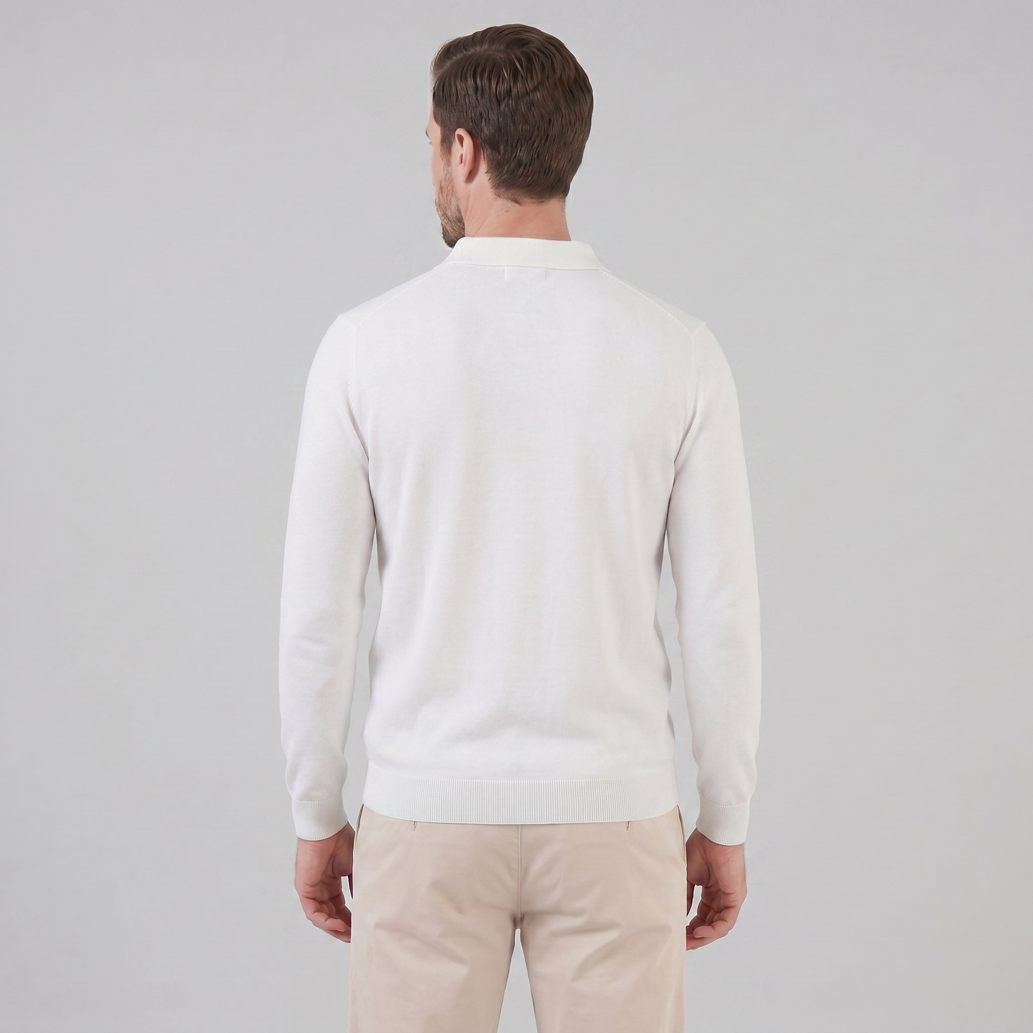 Herren Langarm Poloshirt